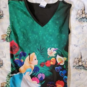 Disney Alice in wonderland scrub top